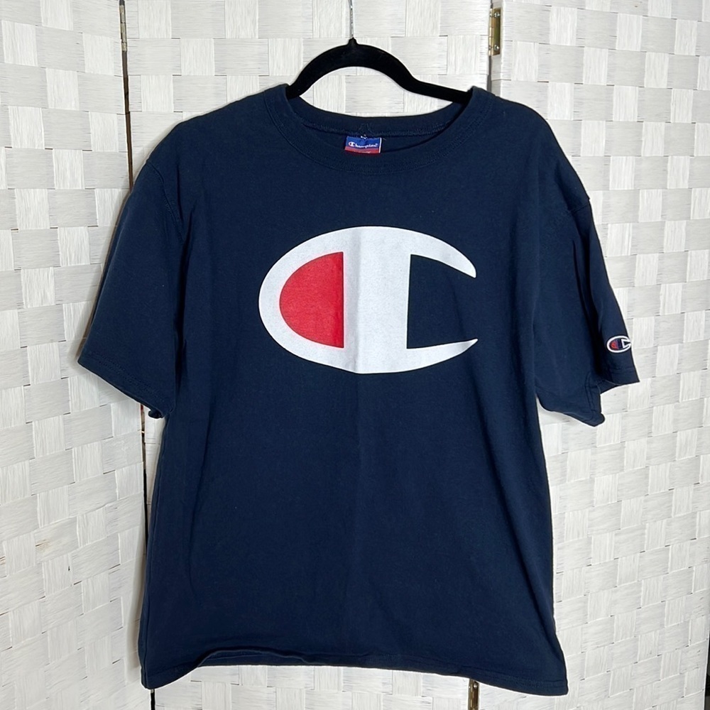 Navy Champion T-shirt SZ Medium Men's